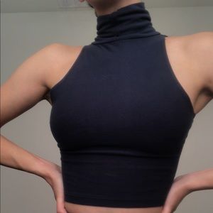 Cropped Turtleneck Tank Top